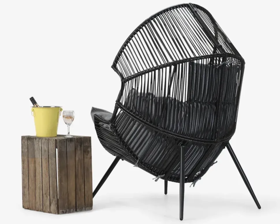 Loungestol Cozy i sort/grå