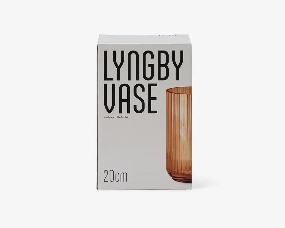 Lyngby vase glas amber H.20 cm