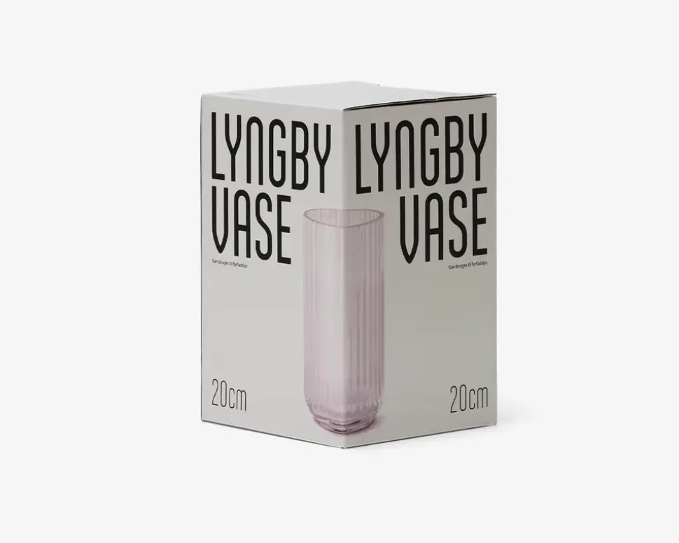 Lyngby vase glas pink H.20 cm