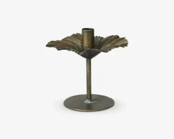 Lysestage Blad Guld H.15xØ.16 cm