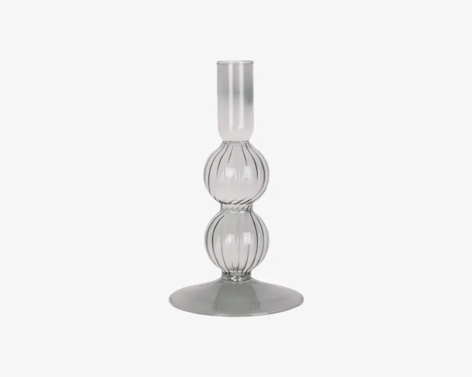 Lysestage Bubbles Sort H.16 cm