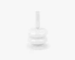 Lysestage double bubble hvid H.17 cm