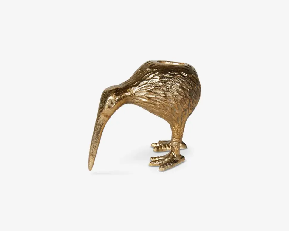 Lysestage Kiwi Guld 9x5 cm