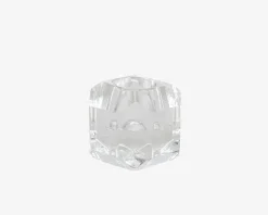 Lysestage Krystal Klar H.5 cm