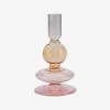 Lysestage Pink/Gylden H.16cm
