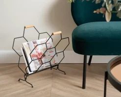Magasinholder Honeycomb sort H.45 cm