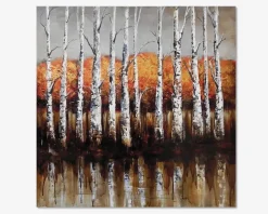 Maleri birketræer 100x100 cm