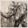 Maleri elefant grå 80x80 cm