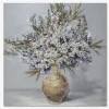 Maleri små blomster vase 100x100 cm