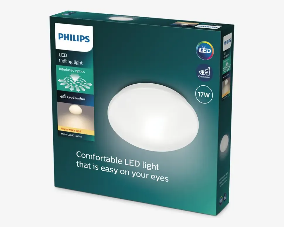 Moire loftlampe hvid 17W Ø.32 cm