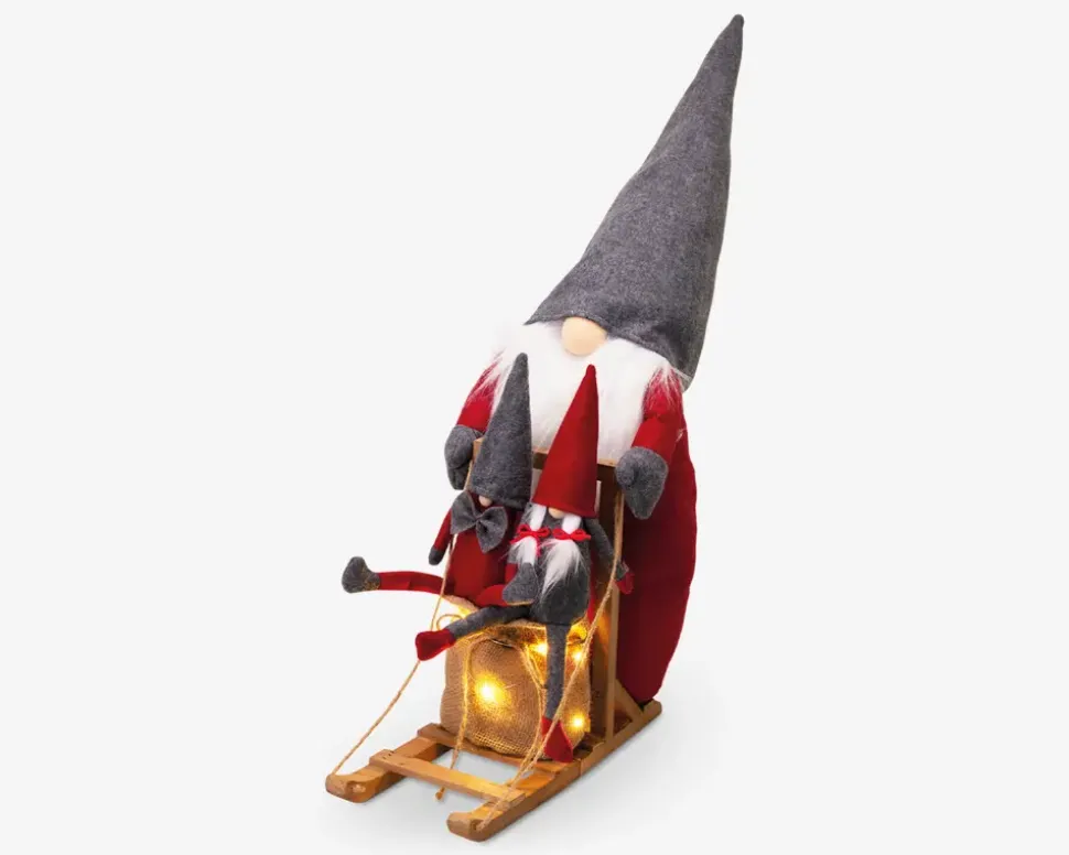 Nisse på slæde ass H.50 cm