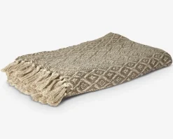 Plaid Med Mønster Camel/Natur 130x170