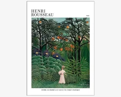 Plakat Femme Se Promenant Dans Une Foret Exotique
