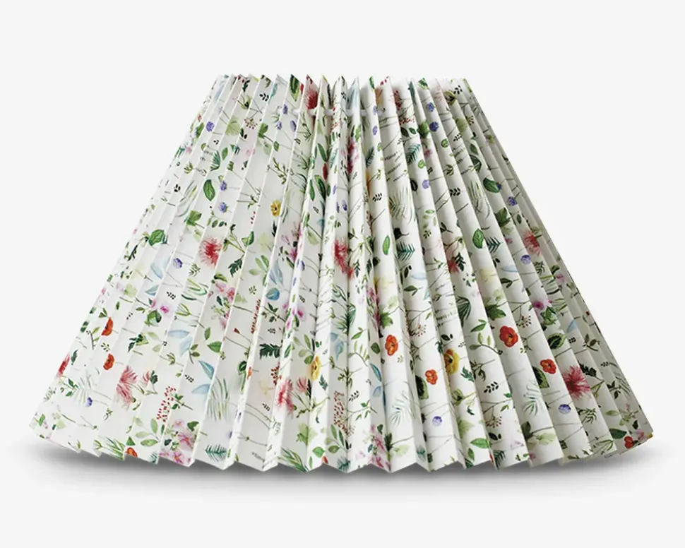 Plisséskærm Blomster Grøn 21 cm