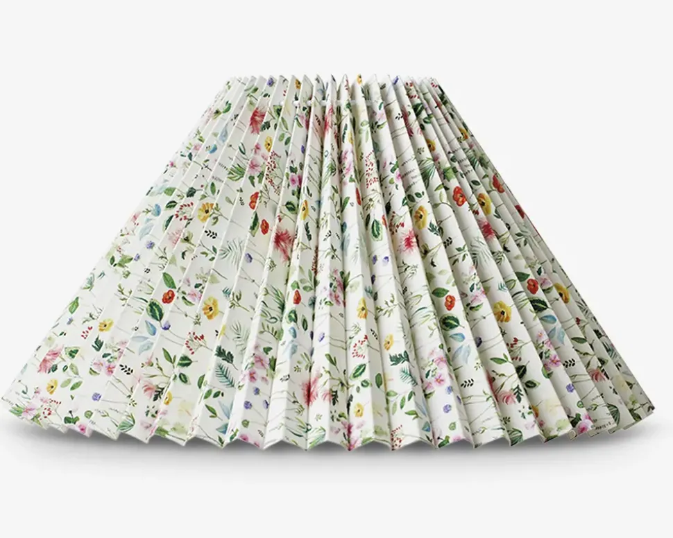 Plisséskærm Blomster Grøn 23 cm
