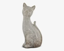 Porcelæn kat sand H.17,5 cm