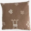 Pude broderi brun 55x55 cm