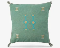 Pude broderi/kvast grøn 45x45 cm