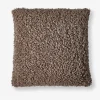 Pude plys brun 50x50 cm