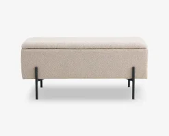 Puf/bænk med opbevaring beige