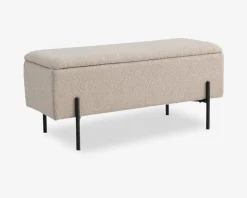 Puf/bænk med opbevaring beige
