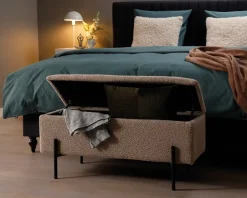Puf/bænk med opbevaring beige