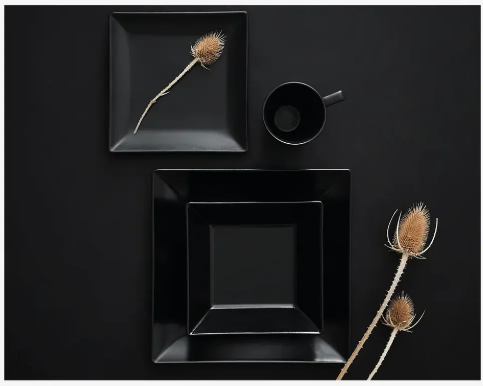 Quadro Tallerken Flad 18x18 cm Sort
