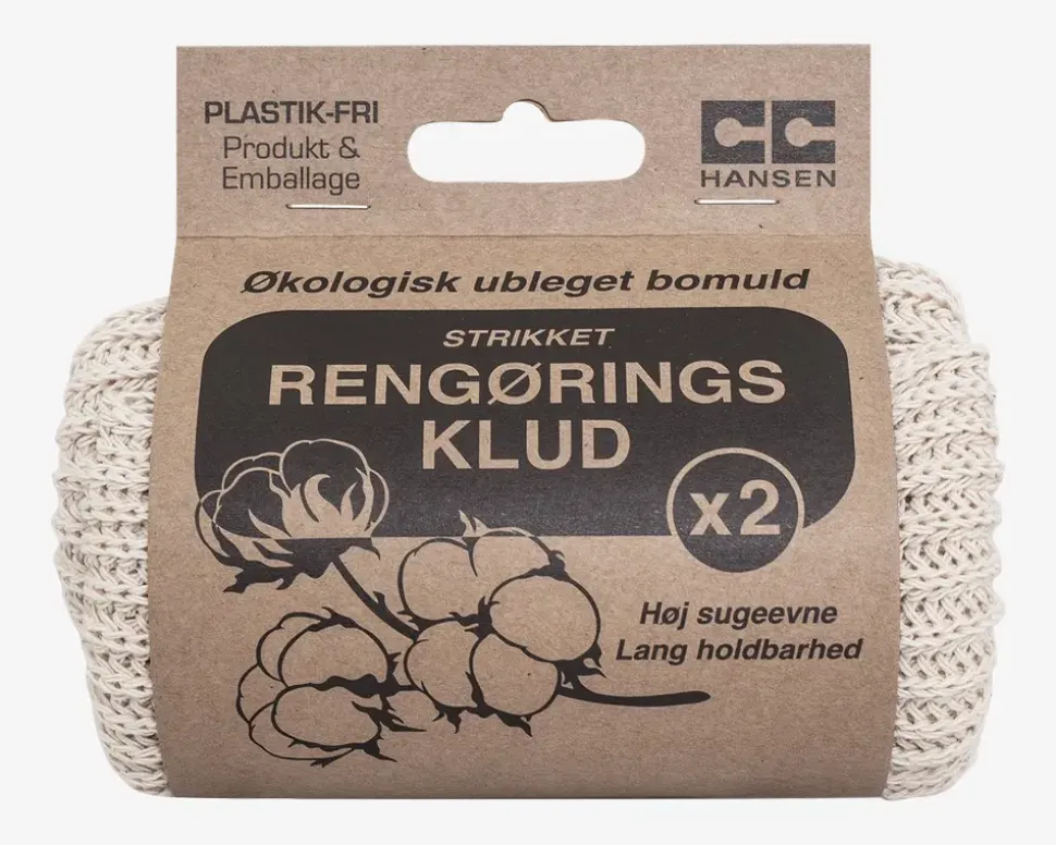 Rengøringsklude øko bomuld 2stk.