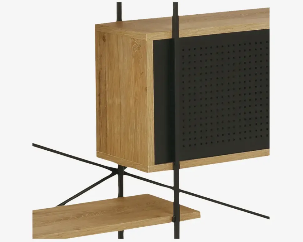 Reol sort metal/vild eg