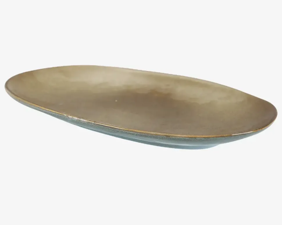 Serveringsfas Oval Petrol 36 x 21,5 cm
