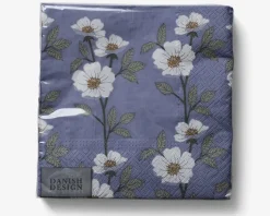 Servietter blå blomster 33x33 cm