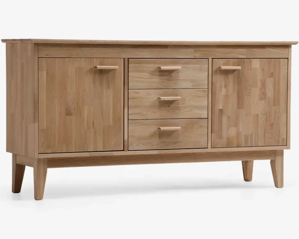 Skænk i hvidolieret eg B. 154 cm