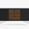 Skænk Ry B. 150 cm sort/valnød
