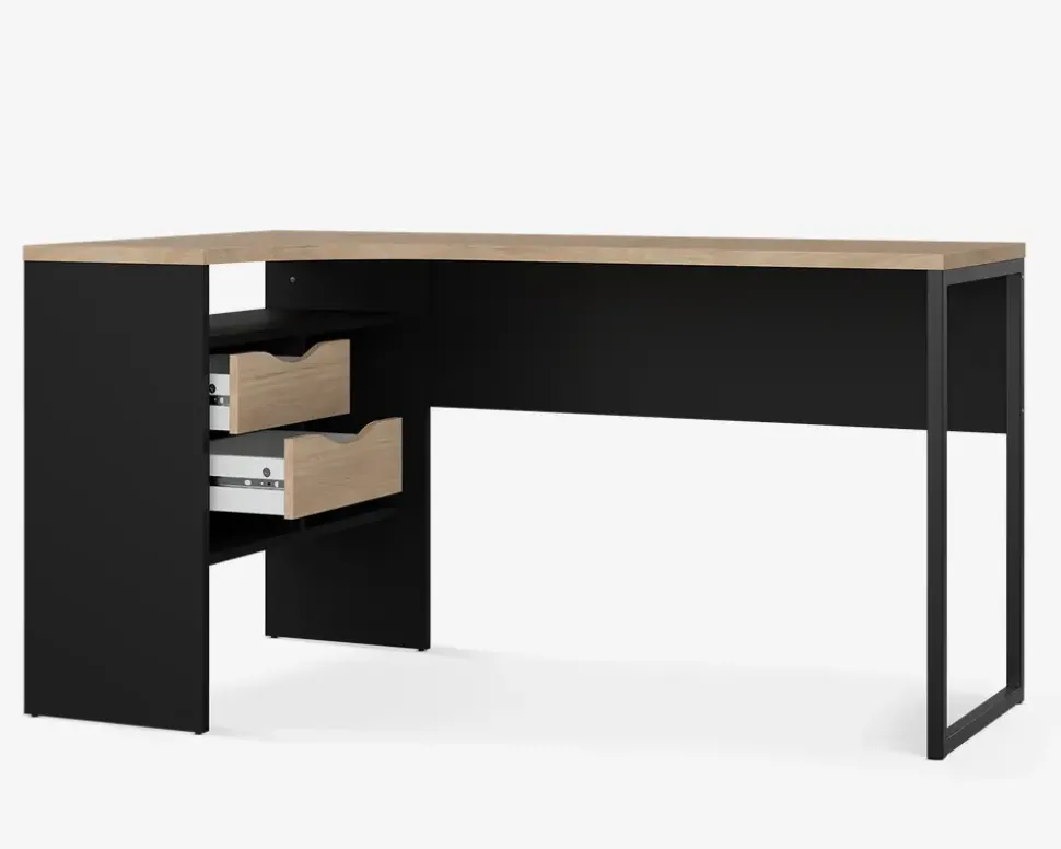 Skrivebord Hjørne Sort/eg
