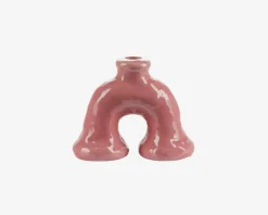 Skulptur Lysestage Rosa H.12,5 cm