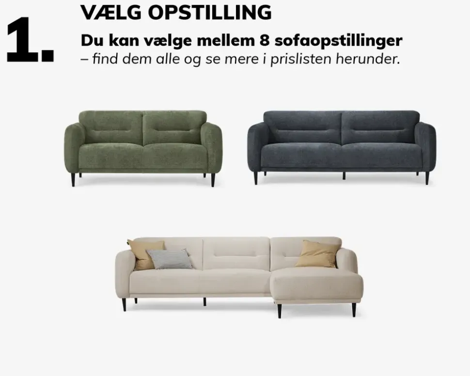 Sofa Halifax Open End Højrevendt Stofgr. 1