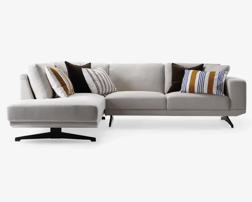 Sofa m. Åben Afslutning Beige Venstrevendt