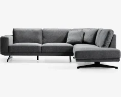Sofa m. åben afslutning grå højrevendt