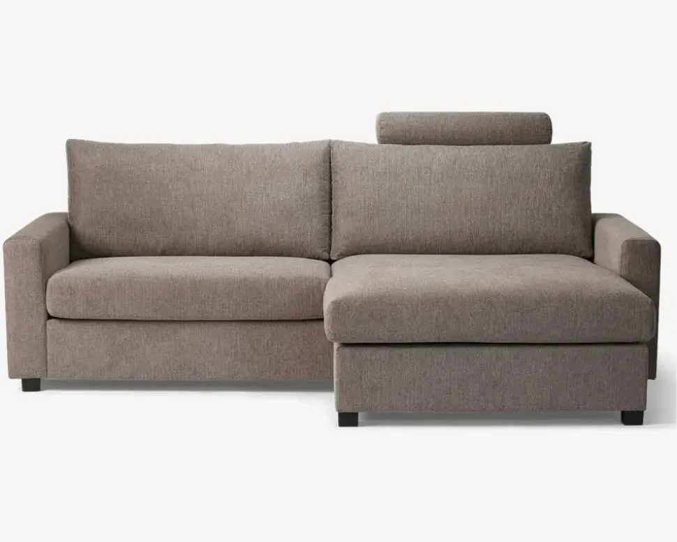 Sofa m/Chaiselong Grå/Beige Møbelstof