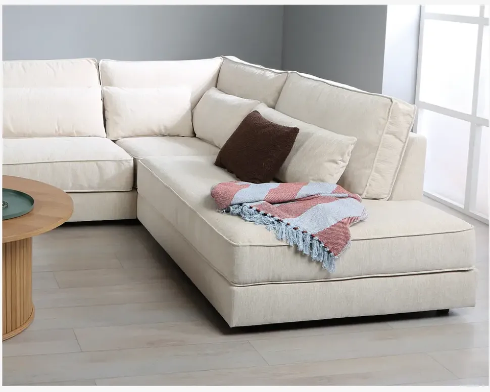 Sofa m/Open End Højre Beige