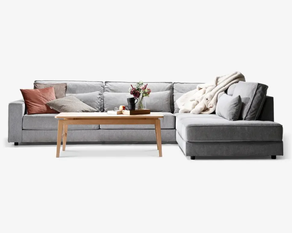Sofa m/Open End Højre Grå