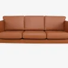 Sofa 3 Pers. Luksus Tremmesofa Cognac/Bøg