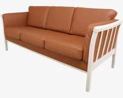 Sofa 3 Pers. Luksus Tremmesofa Cognac/Bøg
