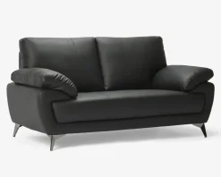 Sofa 2 Pers. Sort kunstlæder/PU