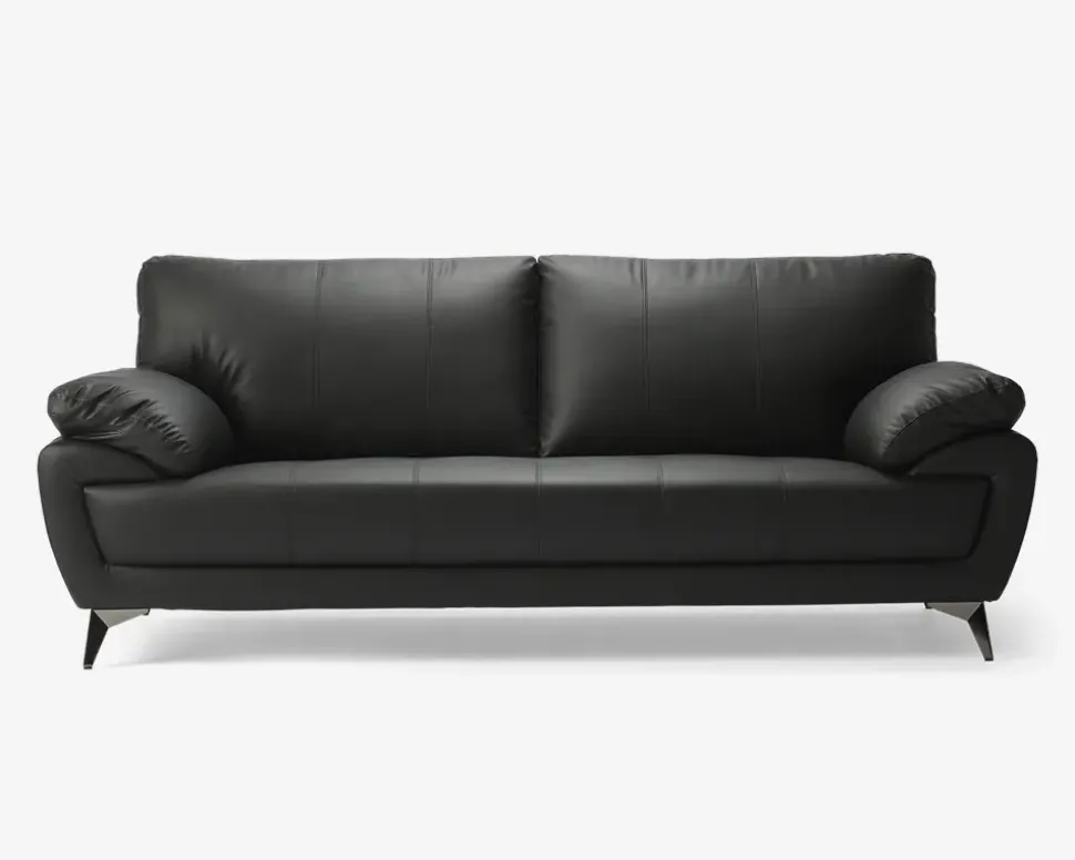 Sofa 3 Pers. Sort Kunstlæder/PU