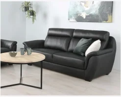 Sofa 3 Pers. Sort Læder