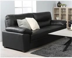 Sofa 3 Pers. Sort Læder