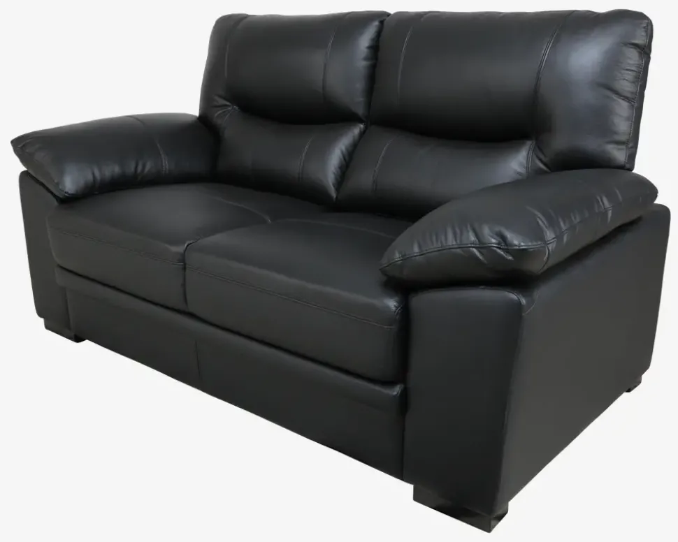 Sofa 2 Pers. Sort Læder