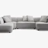 Sofa U-shape grå/beige venstrevendt