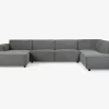 Sofa U-shape Højrevendt Grå